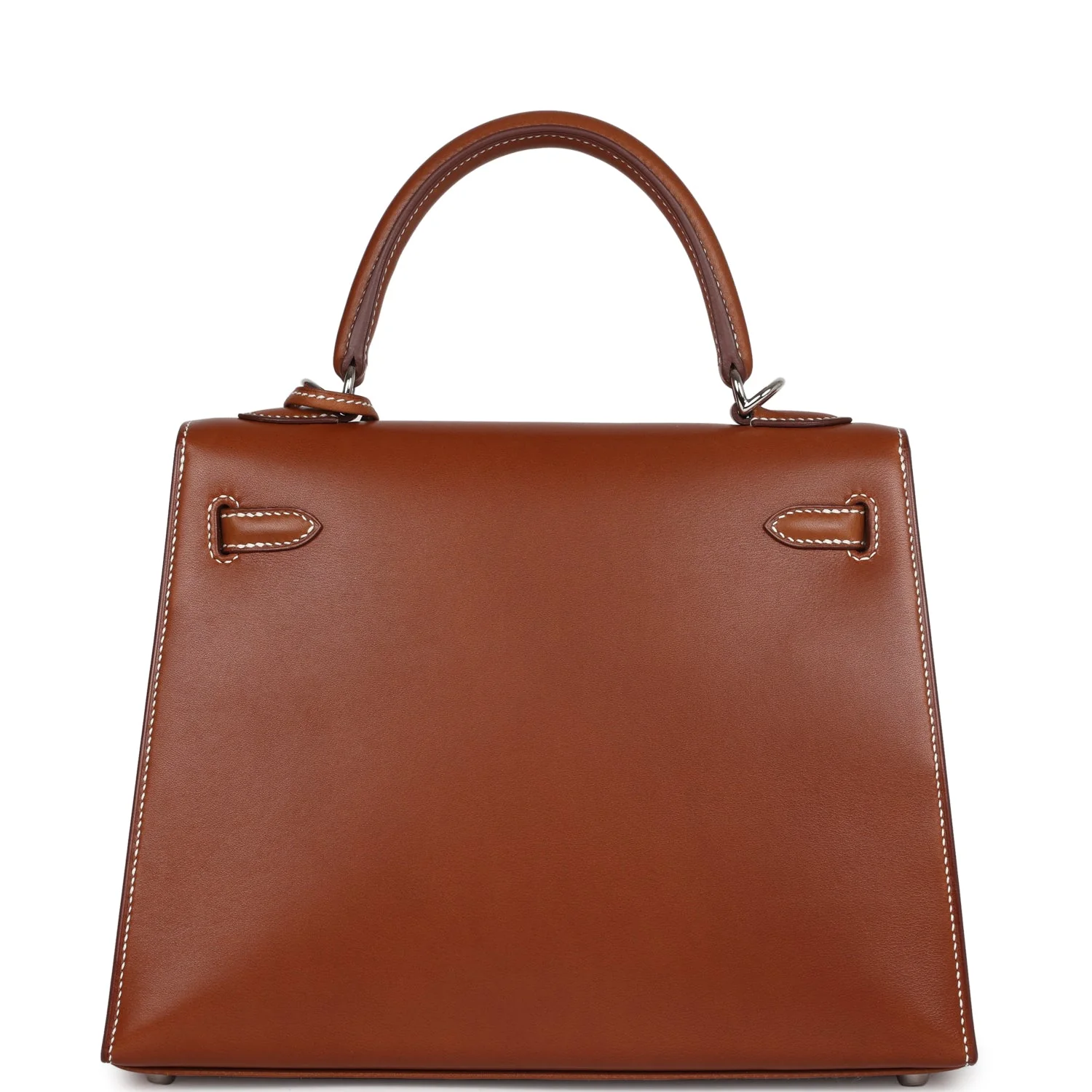 Replicate Hermes Kelly Sellier 25 Fauve Barenia Palladium Hardware(1:1 replica)