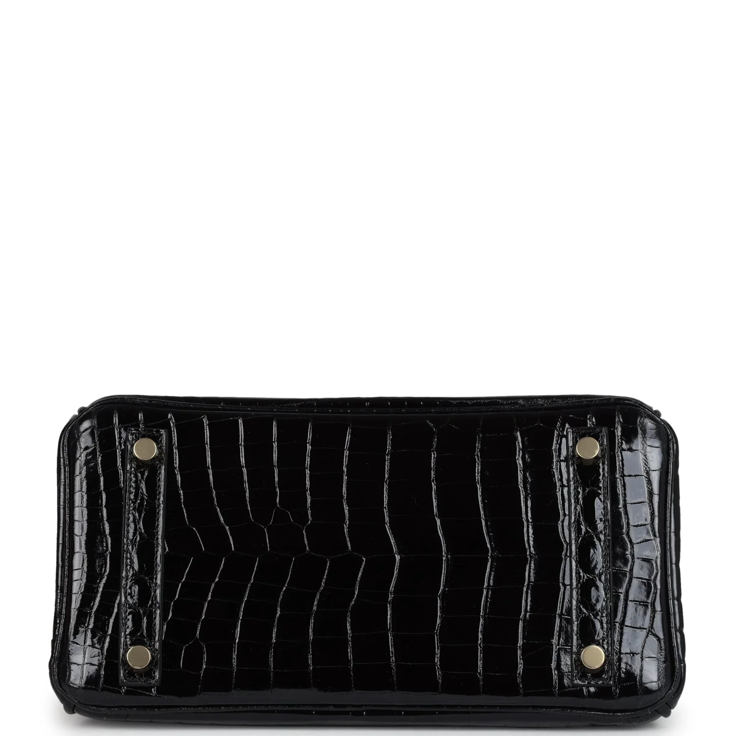 Replicate Hermes Birkin 25 Black Shiny Niloticus Crocodile Gold Hardware(1:1 replica)