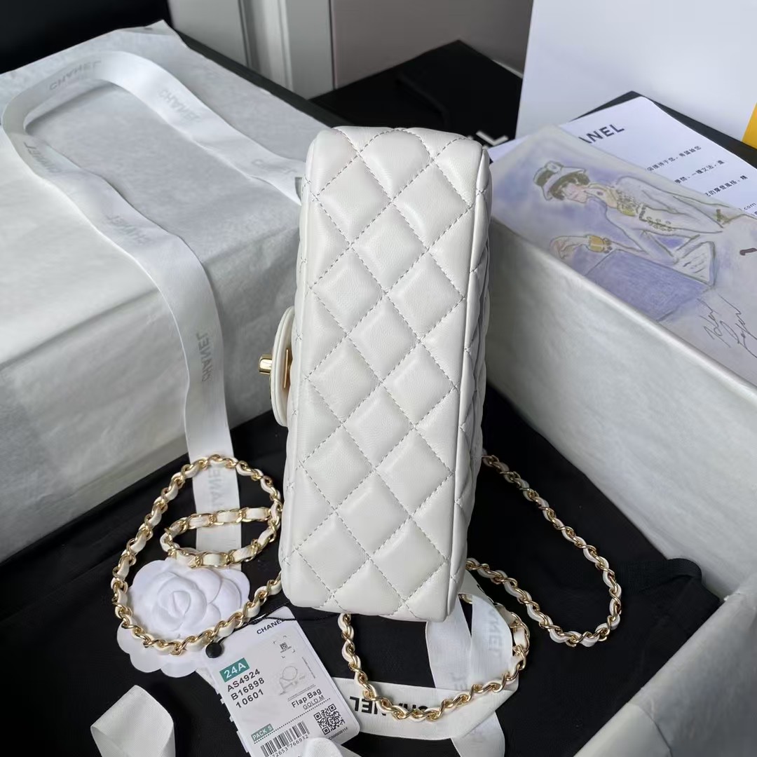 Replicate Chanel 24A AS4924 Mini Flap Bag With Top Handle White(1:1 replica)