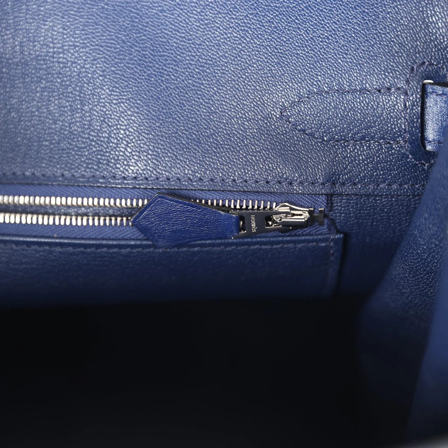 Replicate Hermes Birkin 30 Bleu Saphir Box Palladium Hardware(1:1 replica)