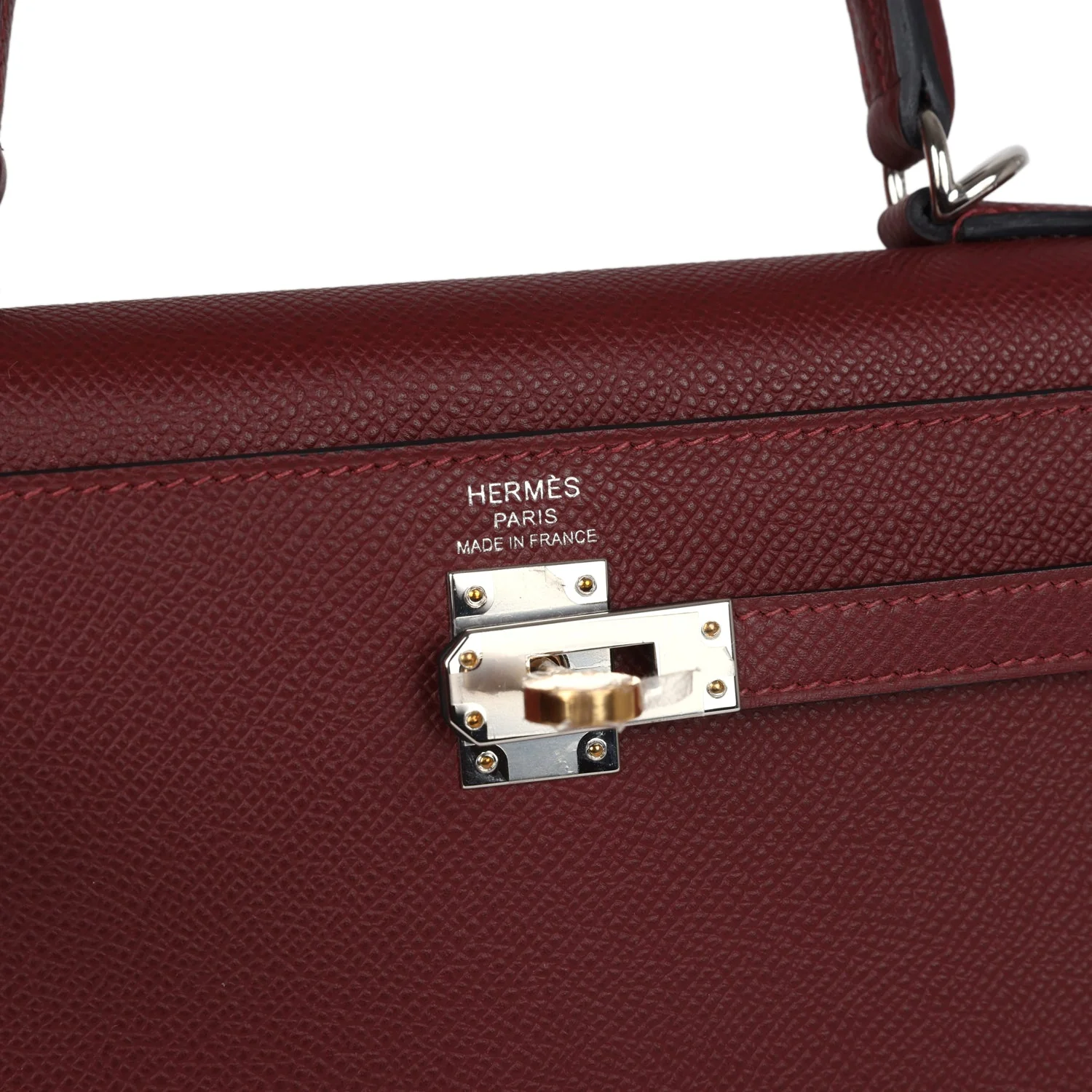 Replicate Hermes Kelly Sellier 25 Rouge H Epsom Electrum Hardware(1:1 replica)
