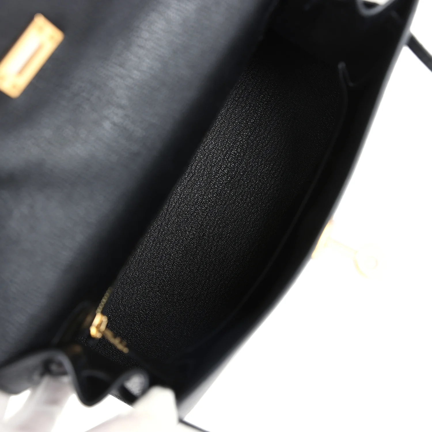 Replicate Hermes Kelly Sellier 25 Black Chevre Mysore Gold Hardware(1:1 replica)