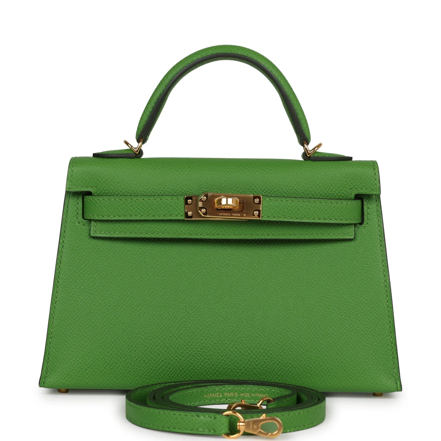 Replicate Hermes Kelly Sellier 20 Vert Yucca Epsom Gold Hardware(1:1 replica)