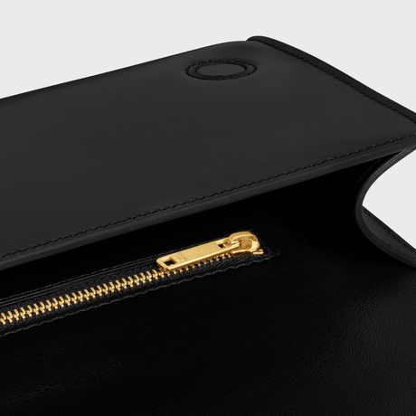 Replicate ASYMETRIC CLUTCH IN SHINY CALFSKIN WITH CELINE PRINT BLACK(1:1 replica)