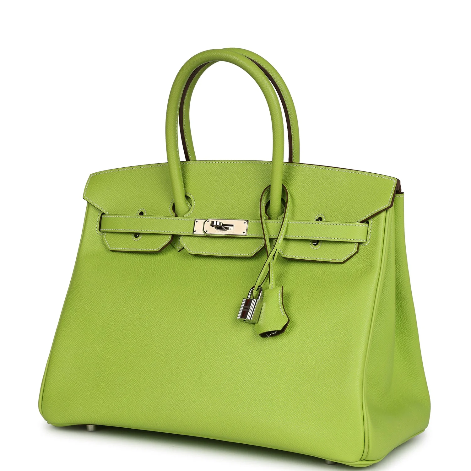 Replicate Hermes Birkin 35 Kiwi Candy Epsom Palladium Hardware(1:1 replica)