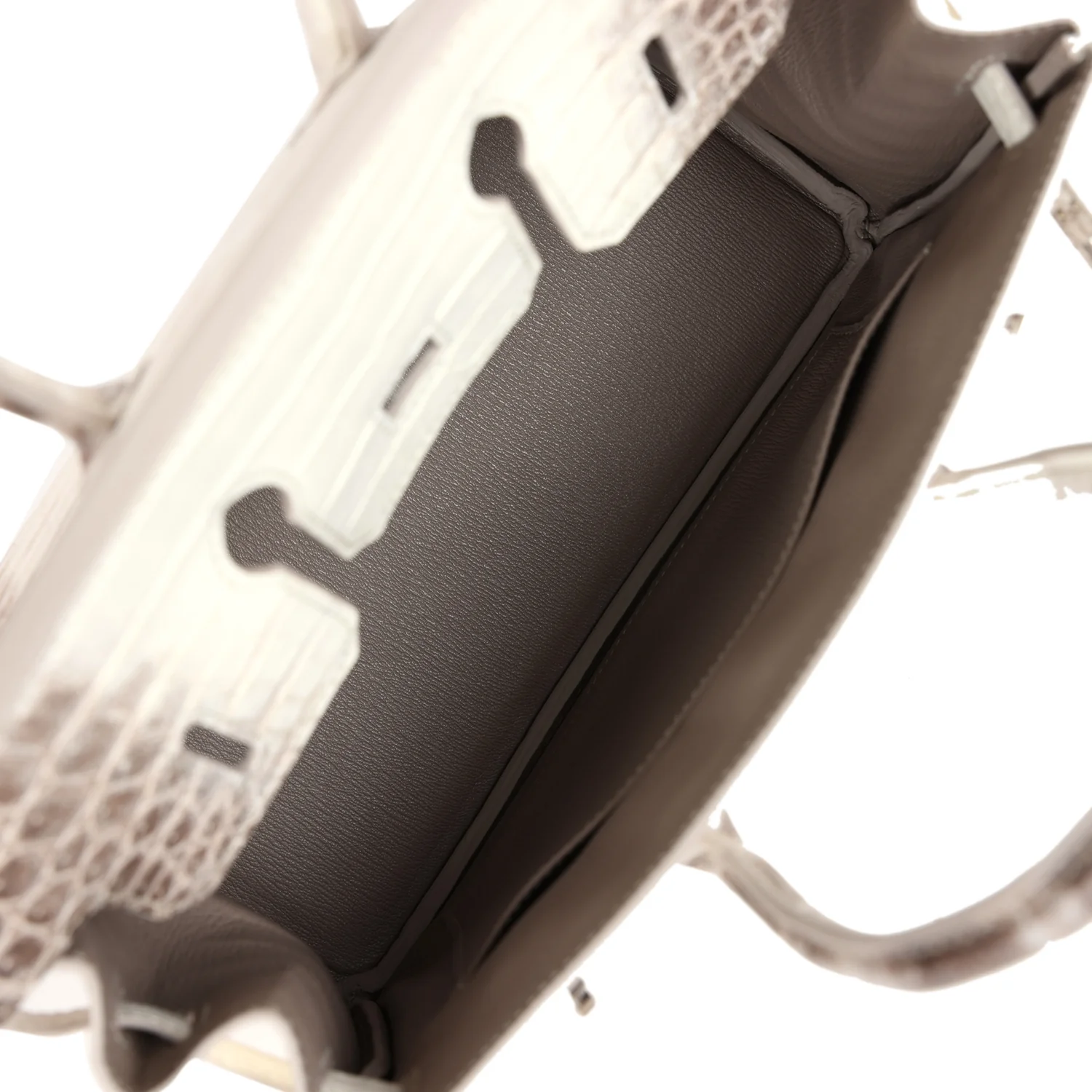 Replicate Hermes Birkin 25 Himalaya Niloticus Crocodile Palladium Hardware(1:1 replica)