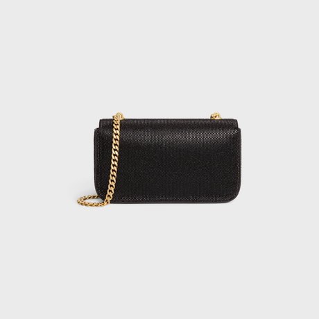 Replicate CHAIN SHOULDER BAG CLAUDE IN SUEDE CALFSKIN WITH STRASS BLACK(1:1 replica)