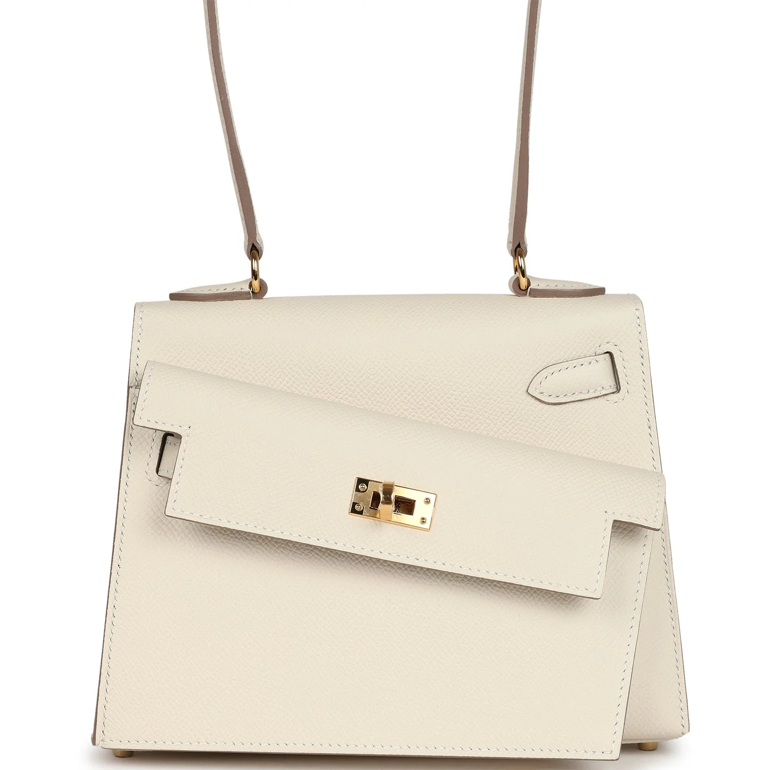 Replicate Hermes Kelly Sellier en Desordre 20 Craie Epsom Gold Hardware(1:1 replica)