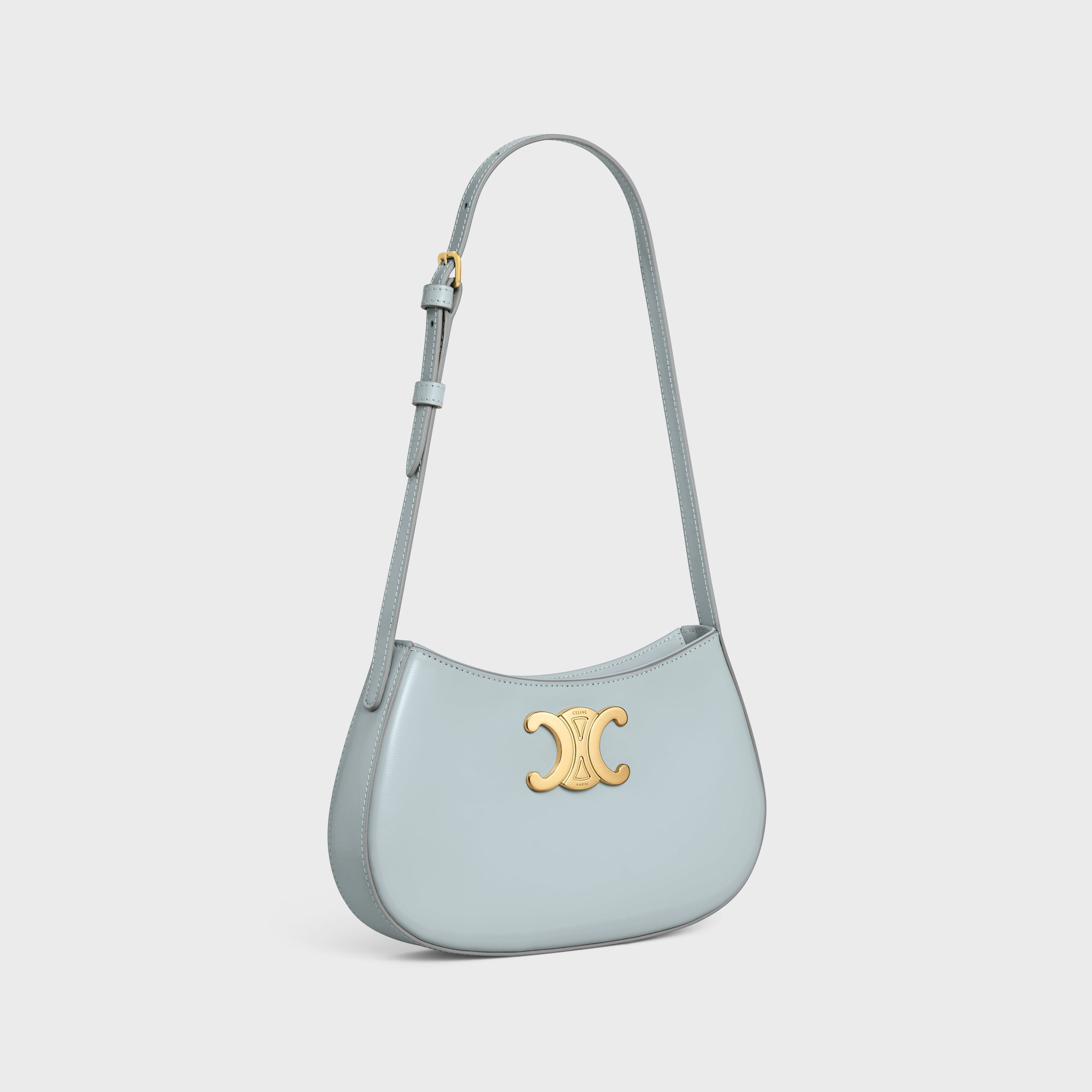 Replicate MEDIUM TILLY BAG IN SHINY CALFSKIN ICE BLUE(1:1 replica)