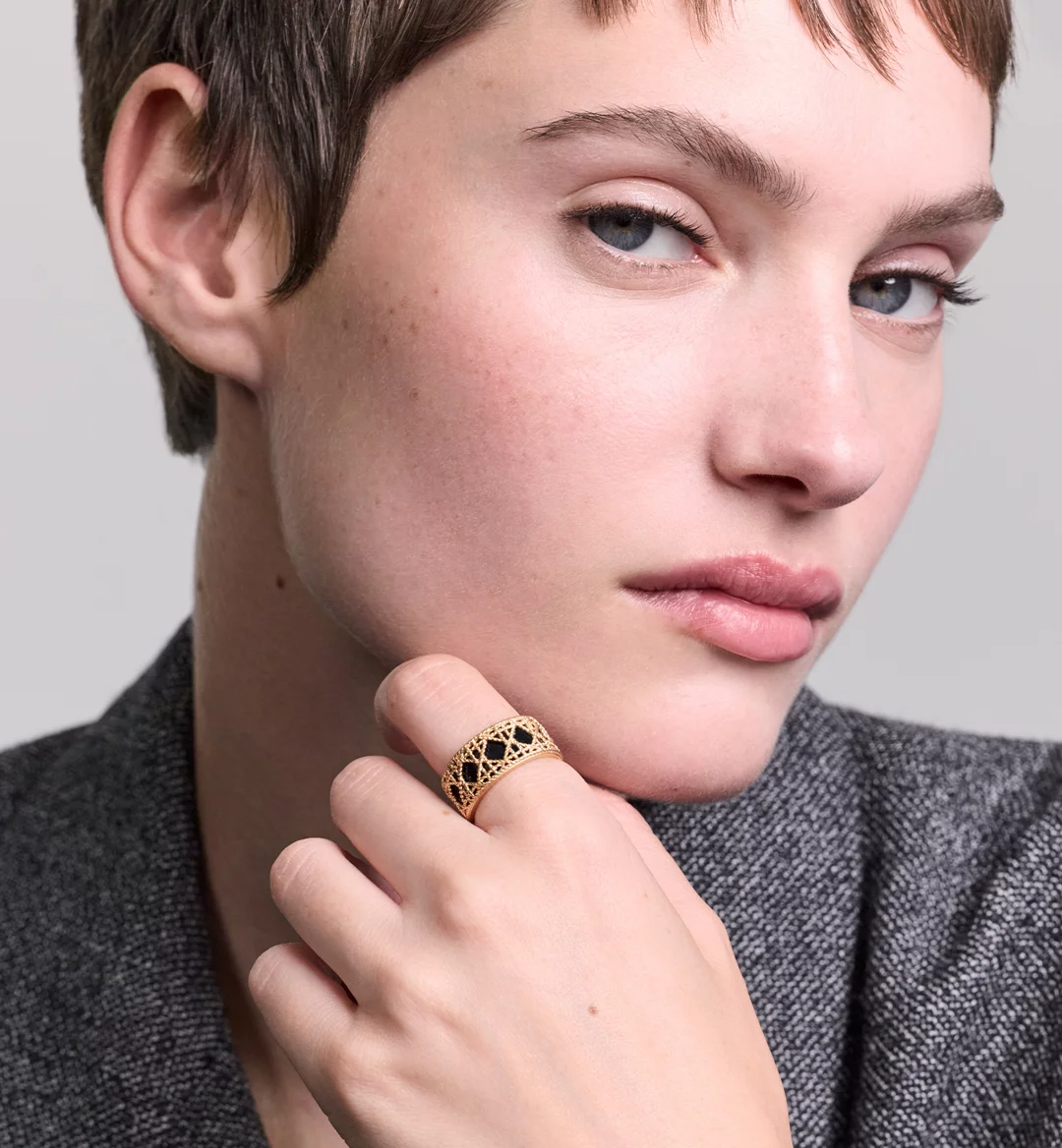 Replicate My Dior Ring Yellow Gold and Black Lacquer(1:1 replica)