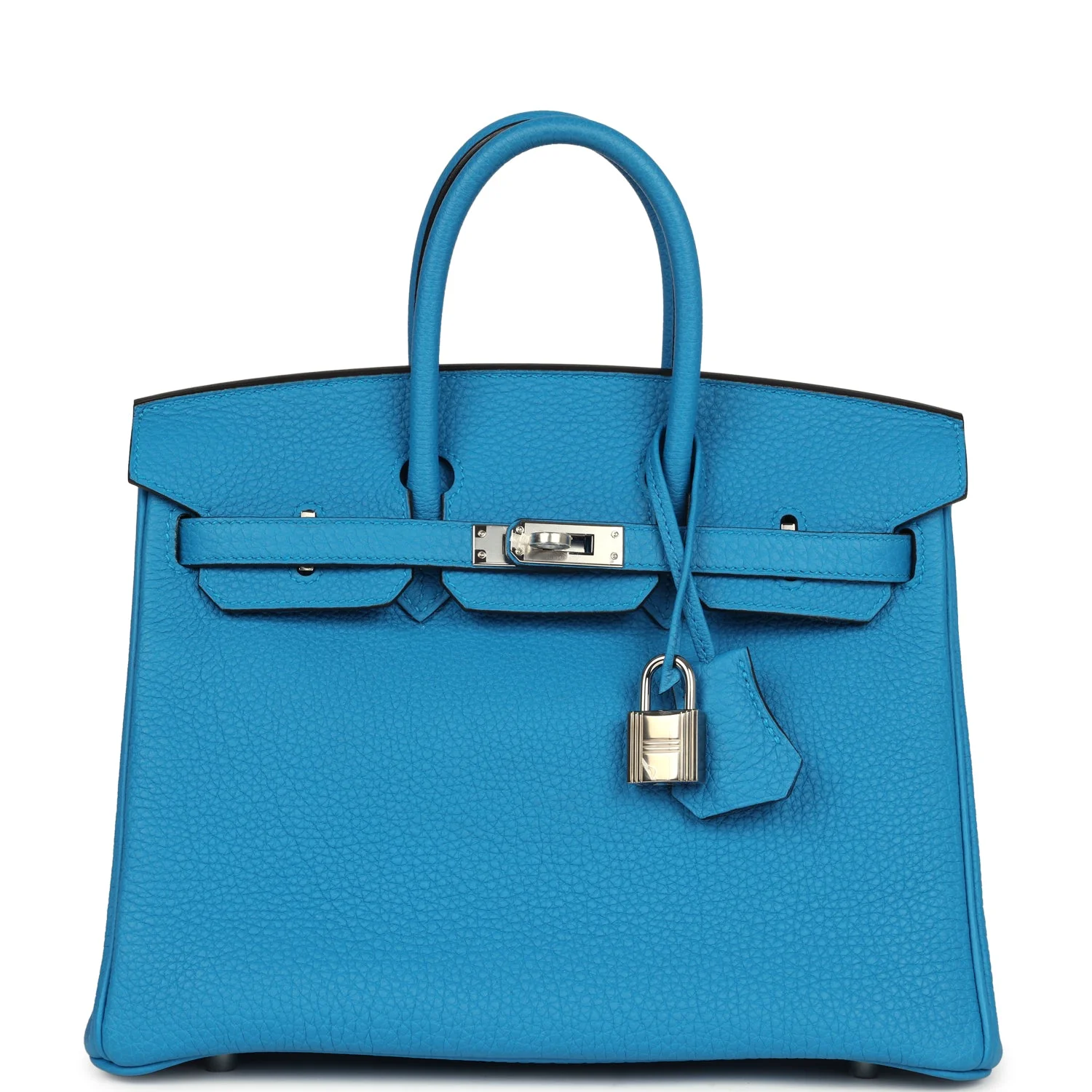 Replicate Hermes Birkin 25 Bleu Zanzibar Togo Palladium Hardware(1:1 replica)