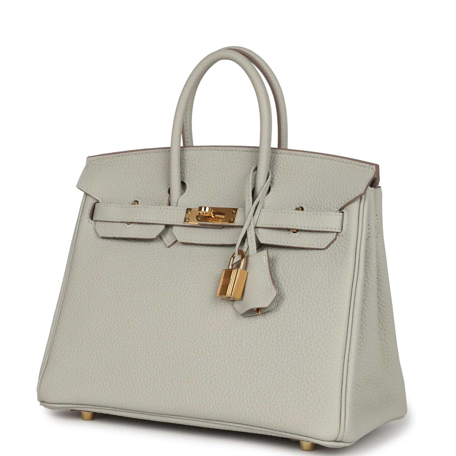 Replicate Hermes Birkin 25 Gris Perle Togo Gold Hardware(1:1 replica)