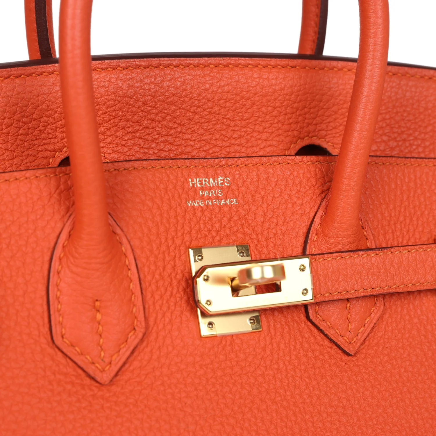 Replicate Hermes Birkin 25 Feu Togo Gold Hardware(1:1 replica)