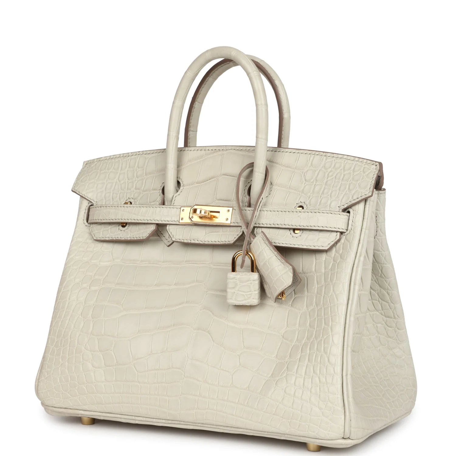 Replicate Hermes Birkin 25 Beton Matte Alligator Gold Hardware(1:1 replica)