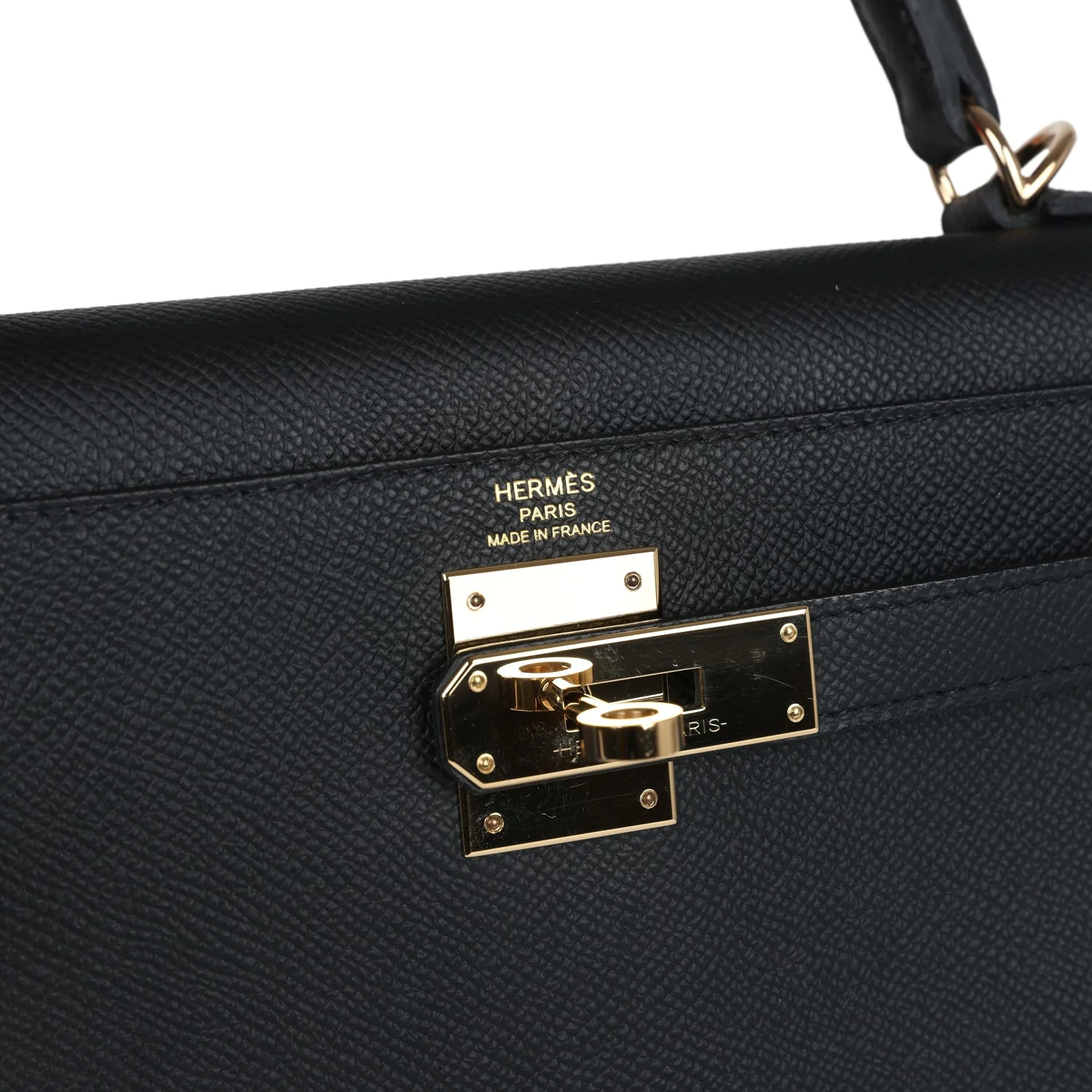 Replicate Hermes Kelly Sellier 28 Black Epsom Permabrass Hardware(1:1 replica)