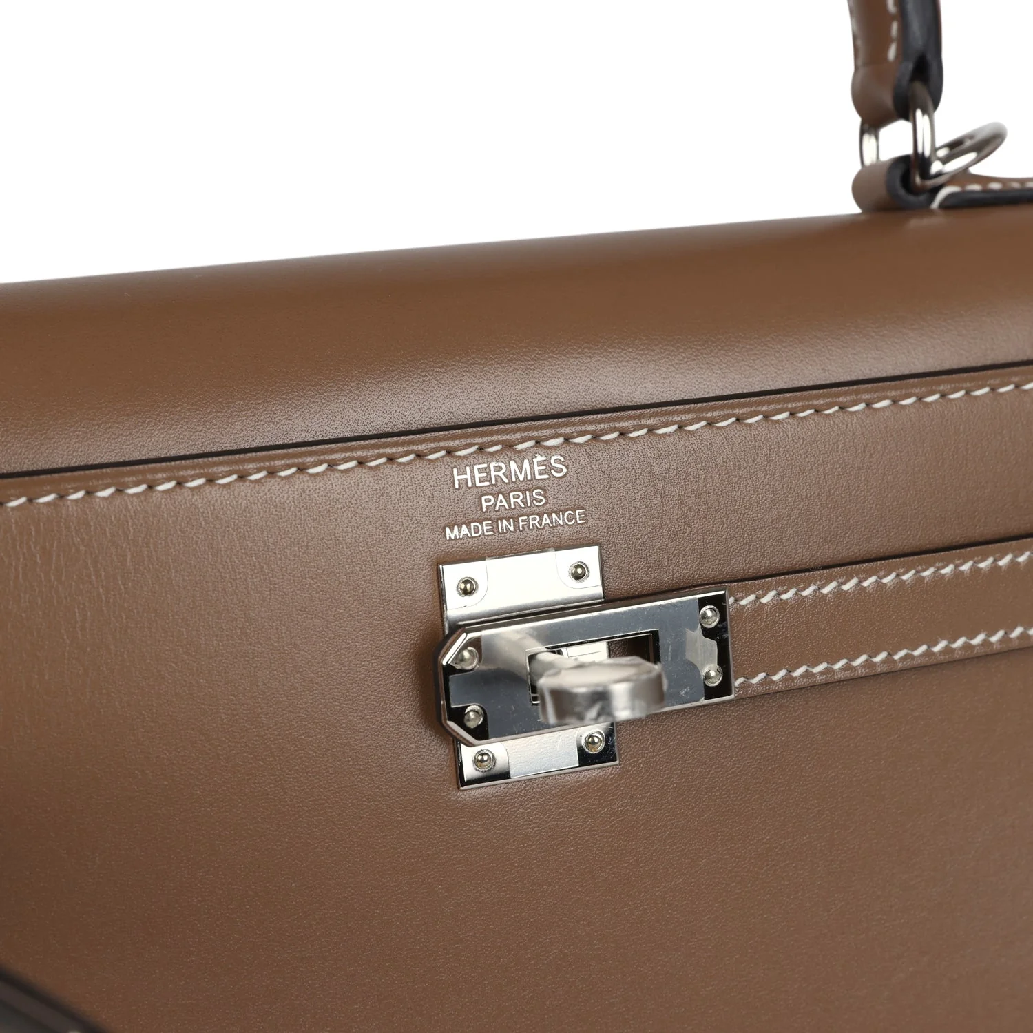Replicate Hermes Kelly Sellier 25 Etoupe Tadelakt Palladium Hardware(1:1 replica)