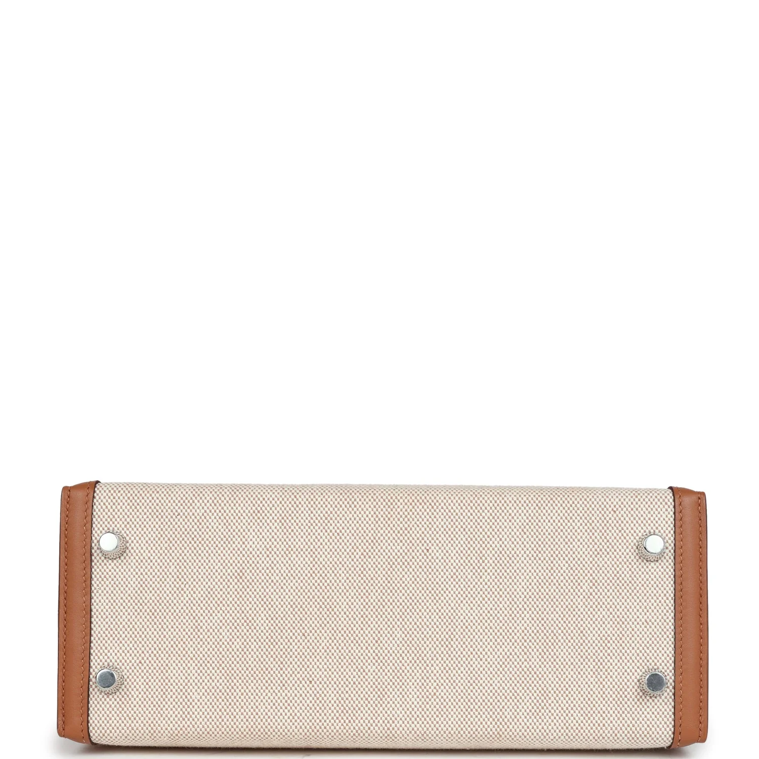 Replicate Hermes Kelly Sellier 25 Gold Swift and Ecru Toile Palladium Hardware(1:1 replica)