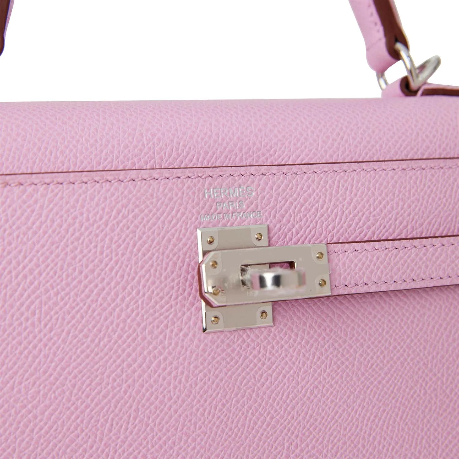 Replicate Hermes Kelly Sellier 25 Mauve Sylvestre Epsom Palladium Hardware(1:1 replica)