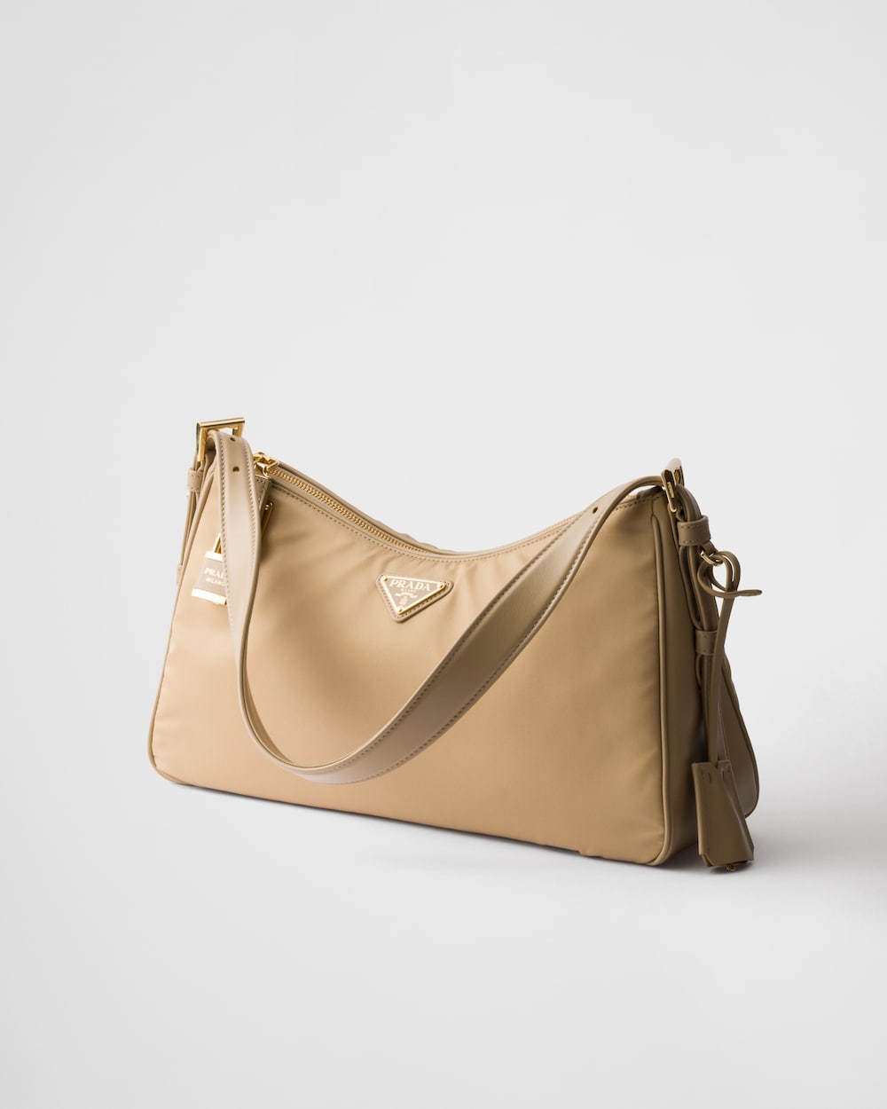 Replicate Prada Aimée Large Re-Nylon and Leather Shoulder Bag With Padlock(1:1 replica)