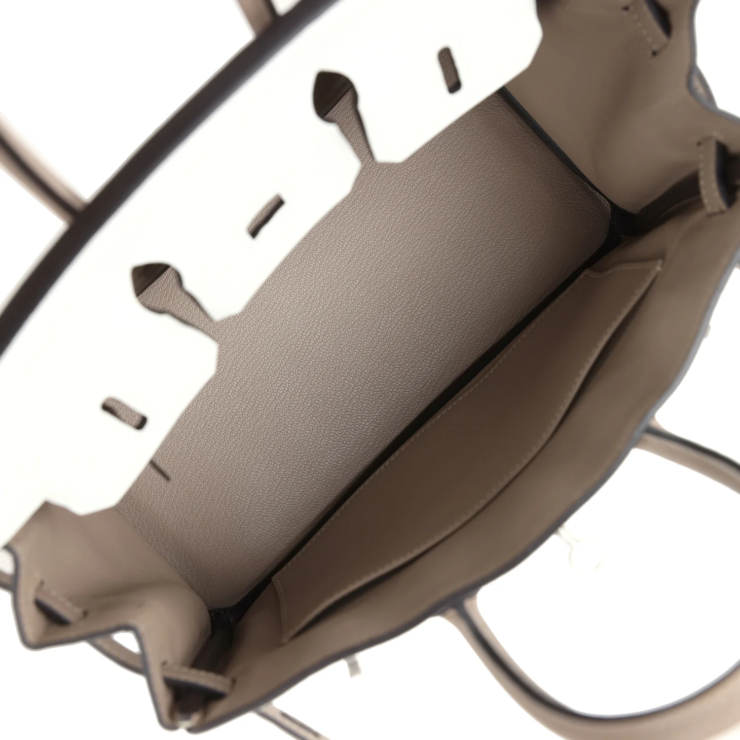 Replicate Hermes Special Order (HSS) Birkin 25 White and Etoupe Clemence Brushed Palladium Hardware(1:1 replica)