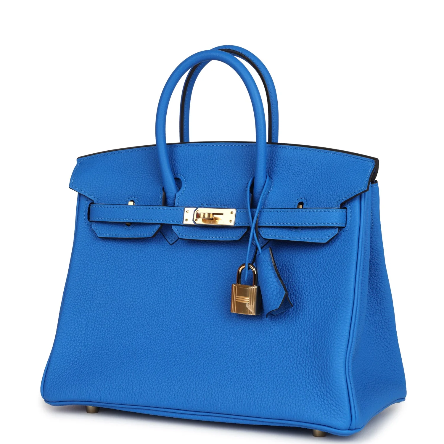 Replicate Hermes Birkin 25 Bleu Hydra Togo Gold Hardware(1:1 replica)