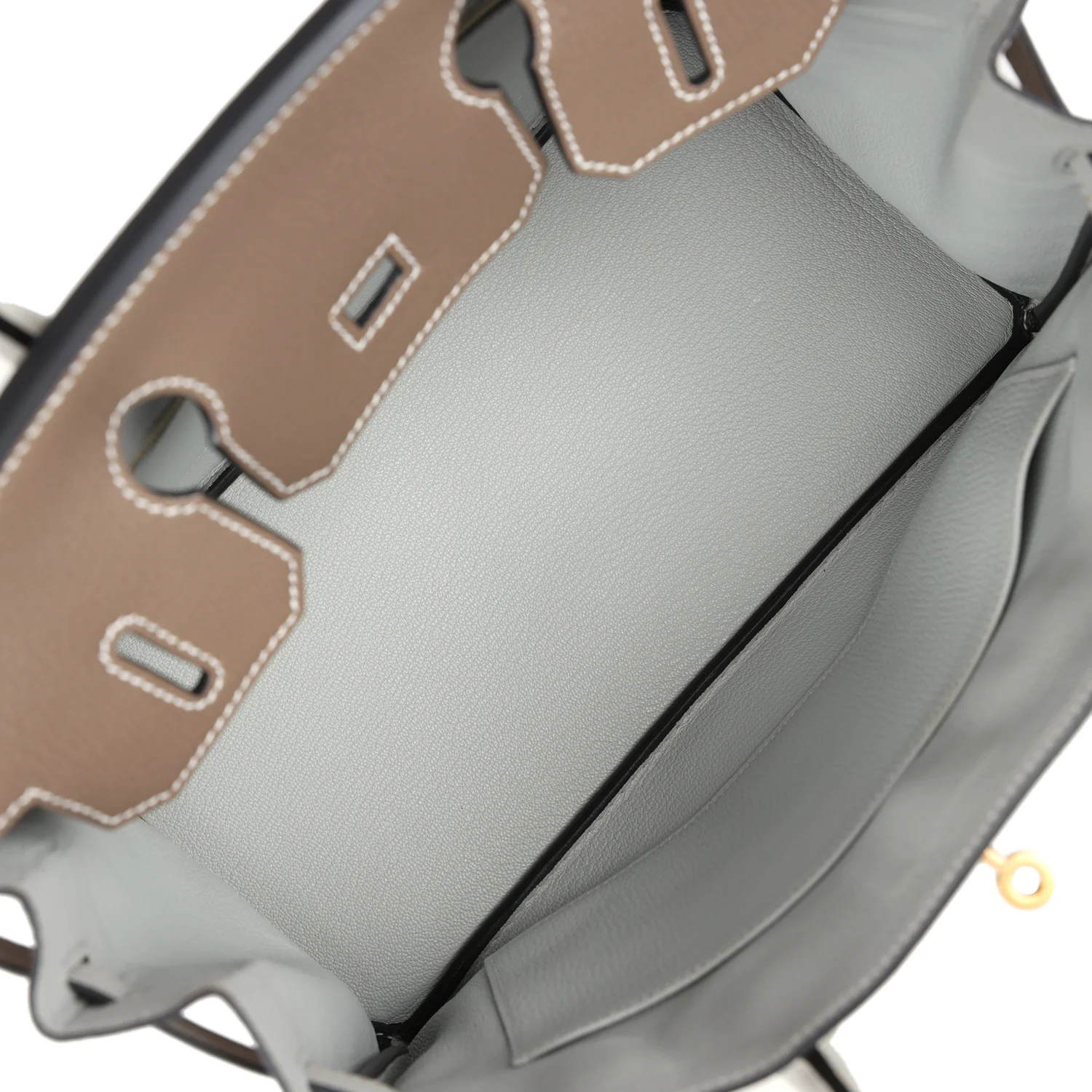 Replicate Hermes Special Order (HSS) Birkin 30 Etoupe and Gris Perle Chevre Brushed Gold Hardware(1:1 replica)