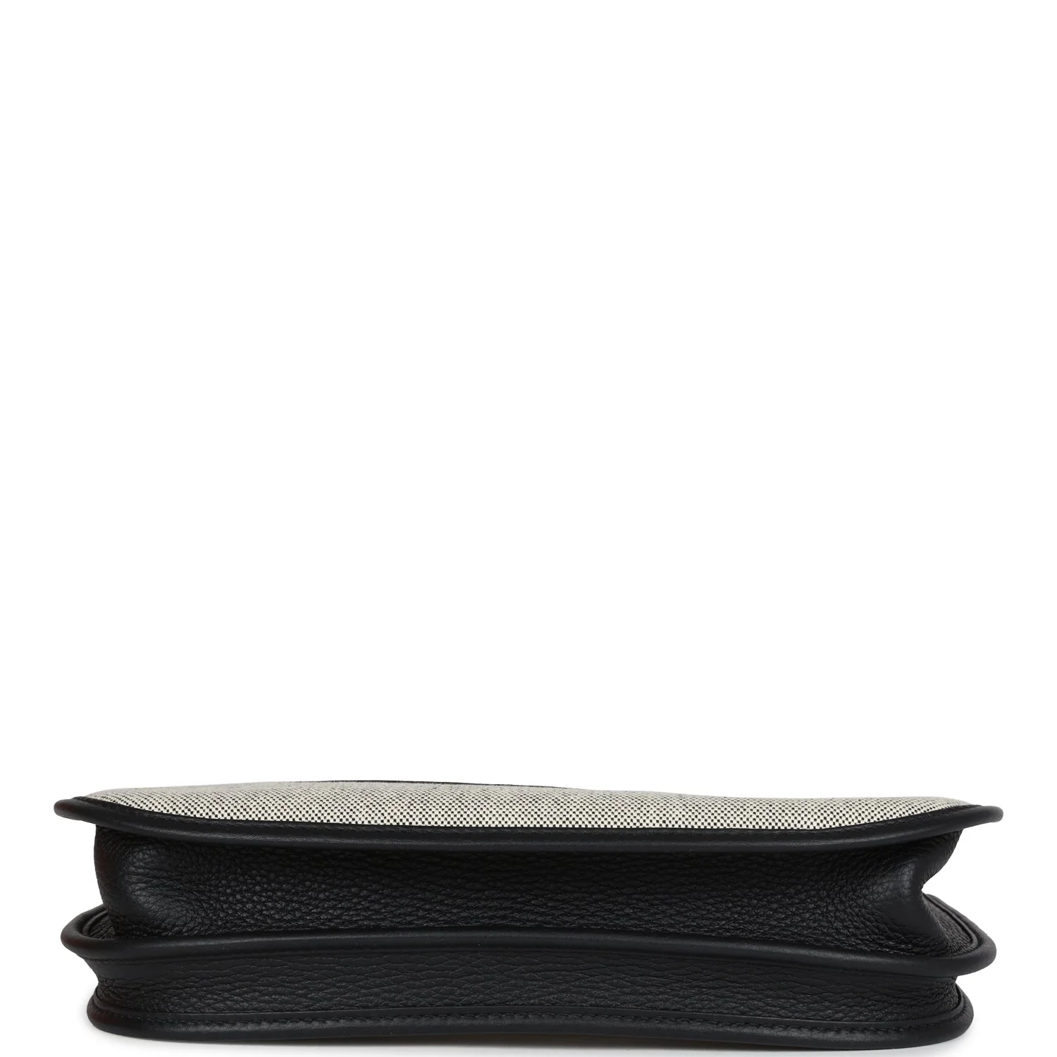 Replicate Hermes Evelyne III PM Black Clemence and Ecru Toile Gold Hardware(1:1 replica)