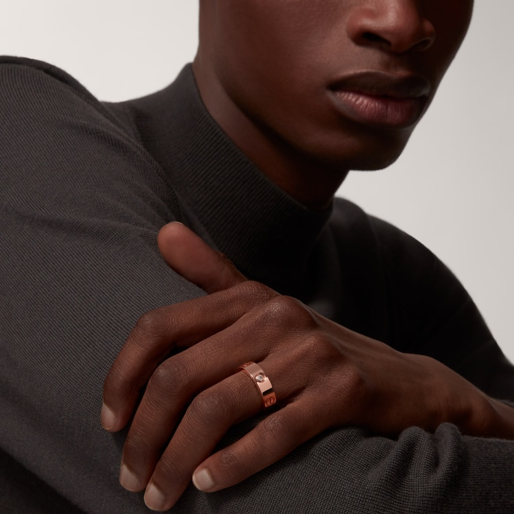 Replicate LOVE ring, classic model, 3 diamonds(1:1 replica)