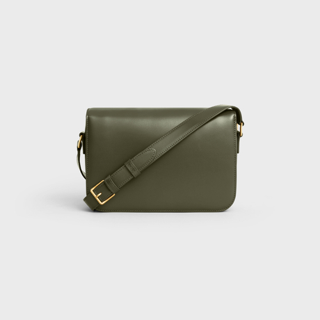 Replicate CLASSIQUE TRIOMPHE BAG IN SHINY CALFSKIN DARK OLIVE(1:1 replica)