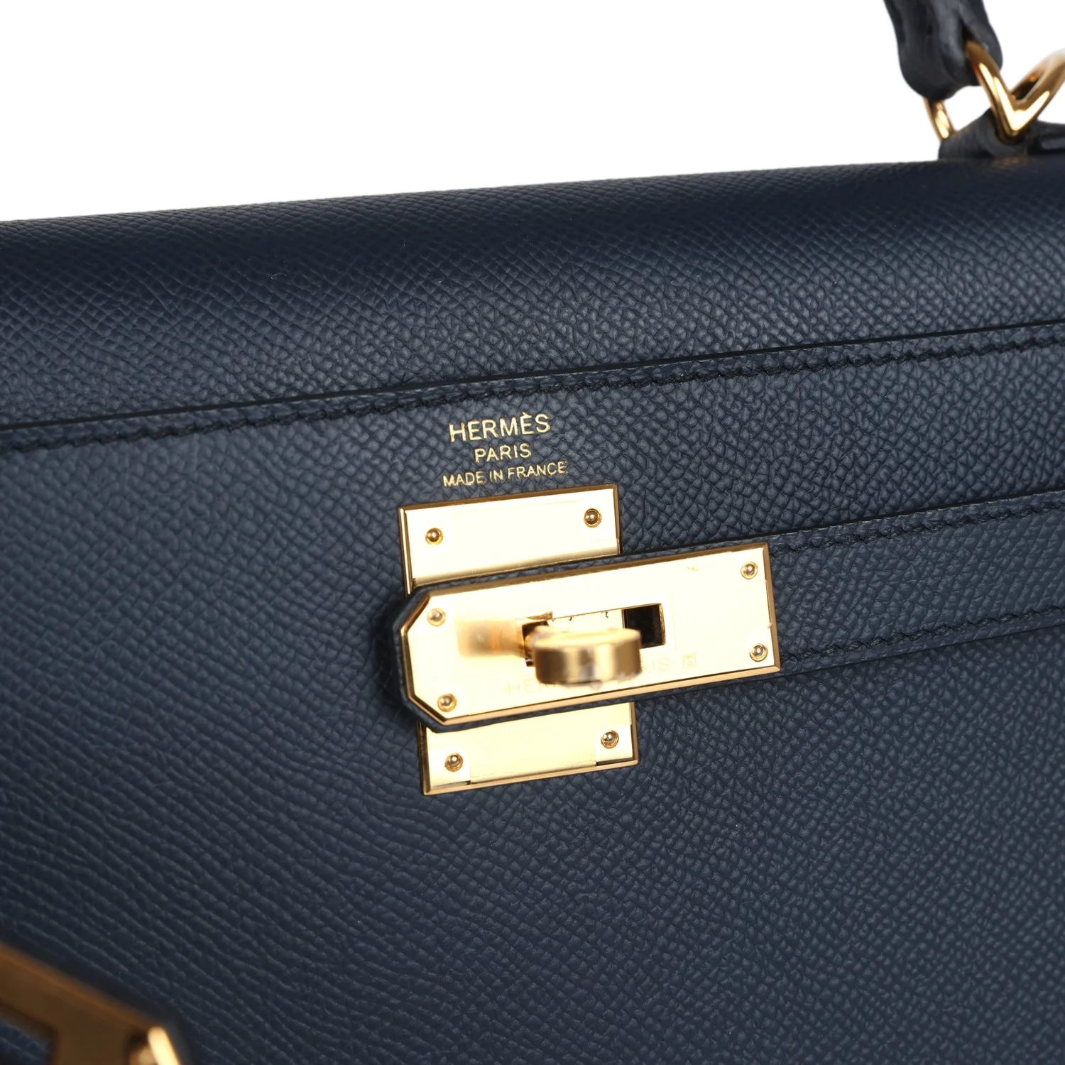 Replicate Hermes Kelly Sellier 28 Bleu Indigo Epsom Gold Hardware(1:1 replica)
