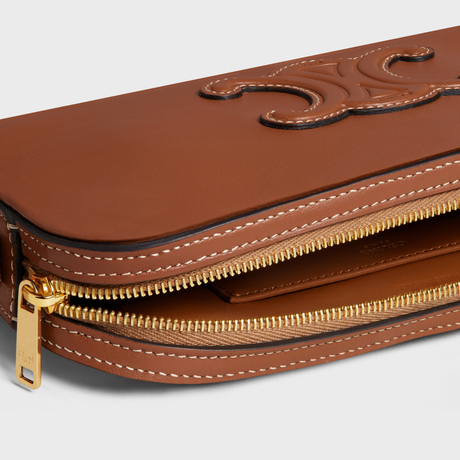 Replicate MINI CAMERA SHOULDER BAG CUIR TRIOMPHE IN SMOOTH CALFSKIN TAN(1:1 replica)