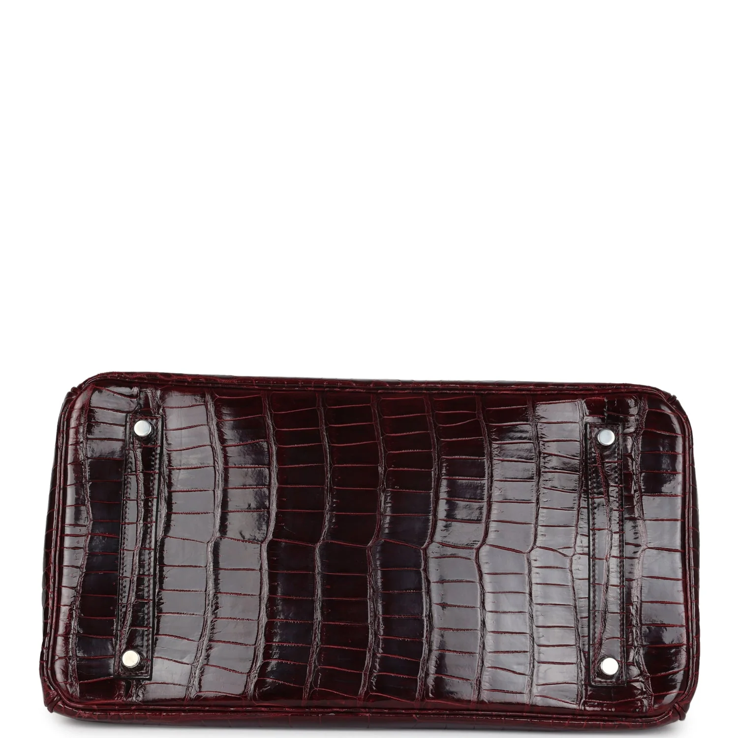 Replicate Hermes Birkin 35 Bordeaux Shiny Porosus Crocodile Palladium Hardware(1:1 replica)