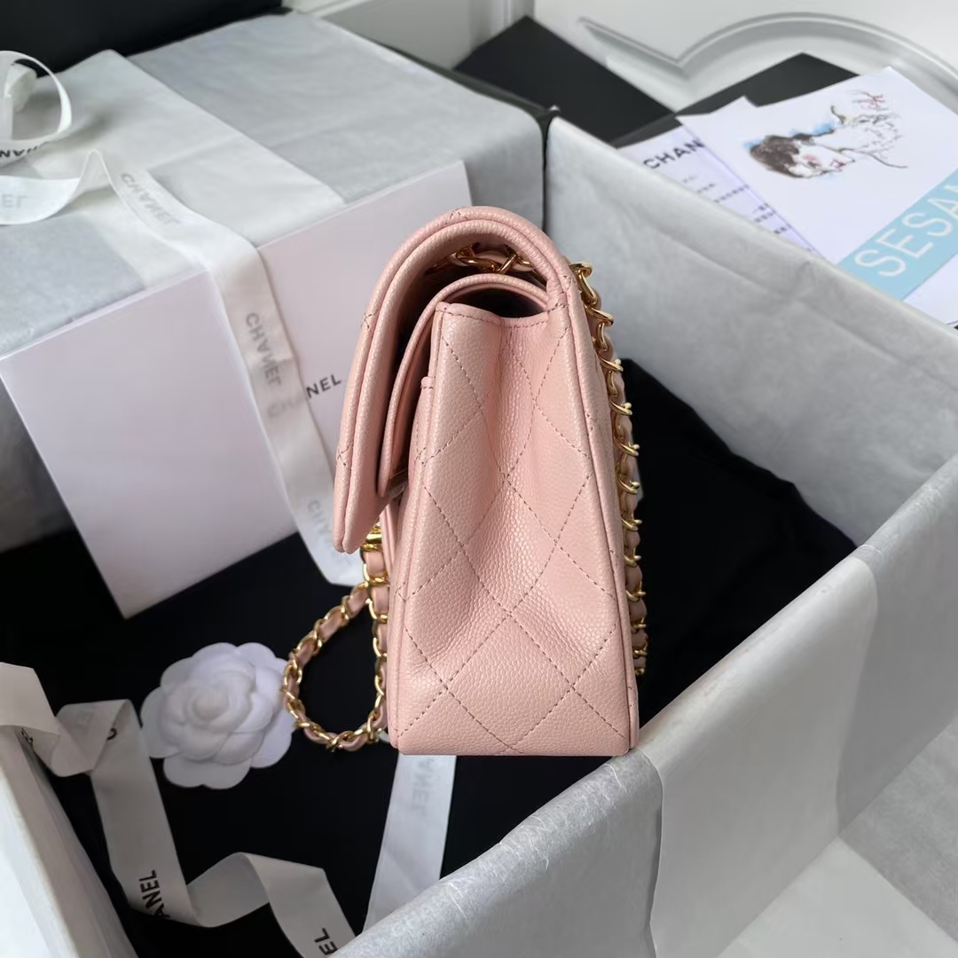 Replicate Chanel Small Classic Handbag Caviar Gold Hardware(1:1 replica)