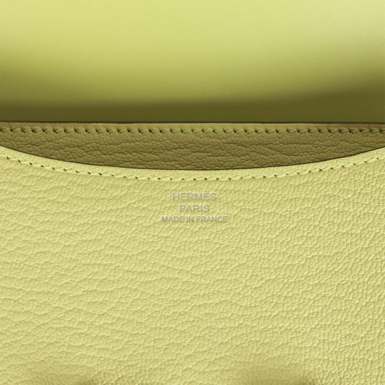 Replicate Hermes Constance 18 Jaune Bourgeon Chevre Palladium Hardware(1:1 replica)