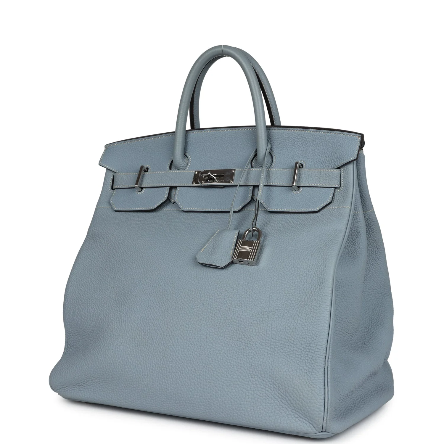 Replicate Hermes Birkin HAC 40 Bleu Lin Togo Palladium Hardware(1:1 replica)