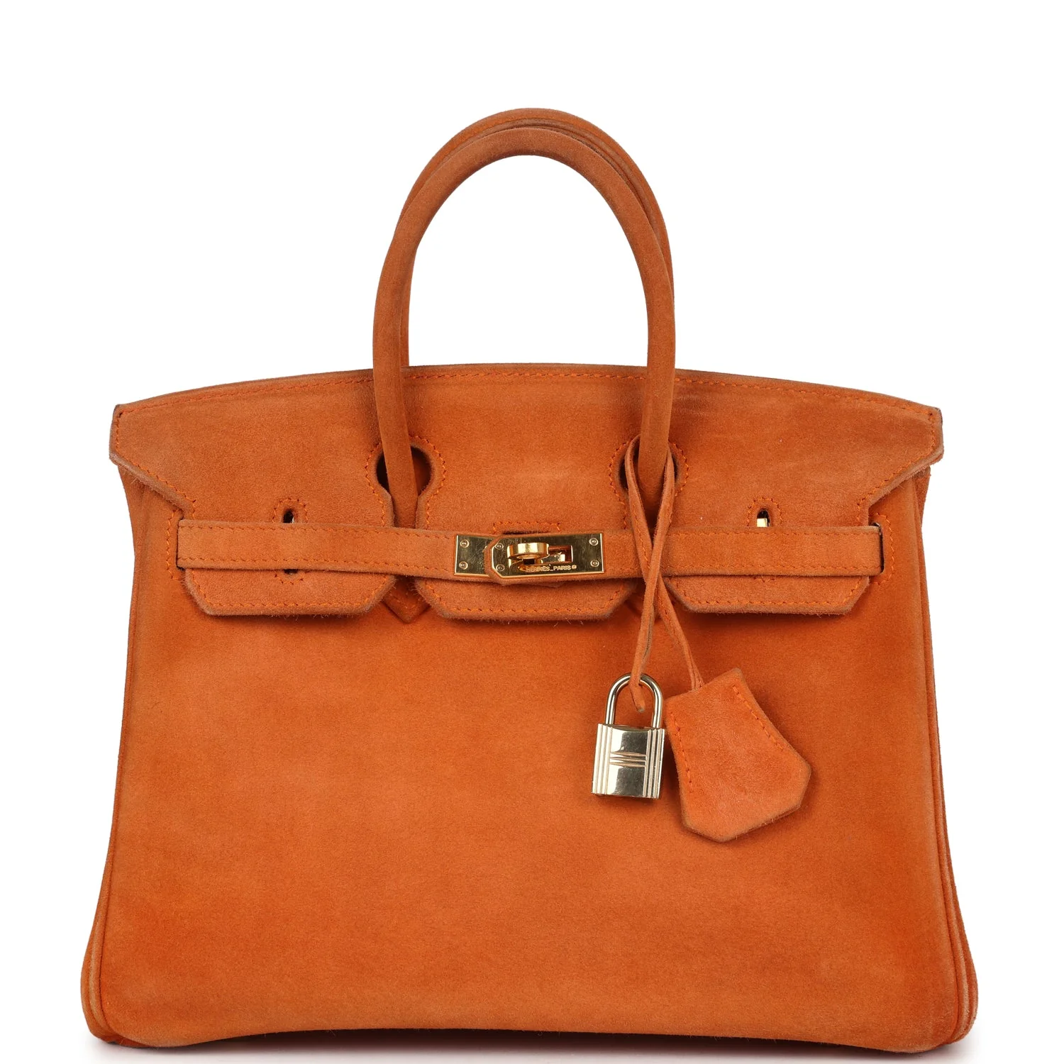 Replicate Vintage Hermes Birkin 25 Orange Doblis Gold Hardware(1:1 replica)