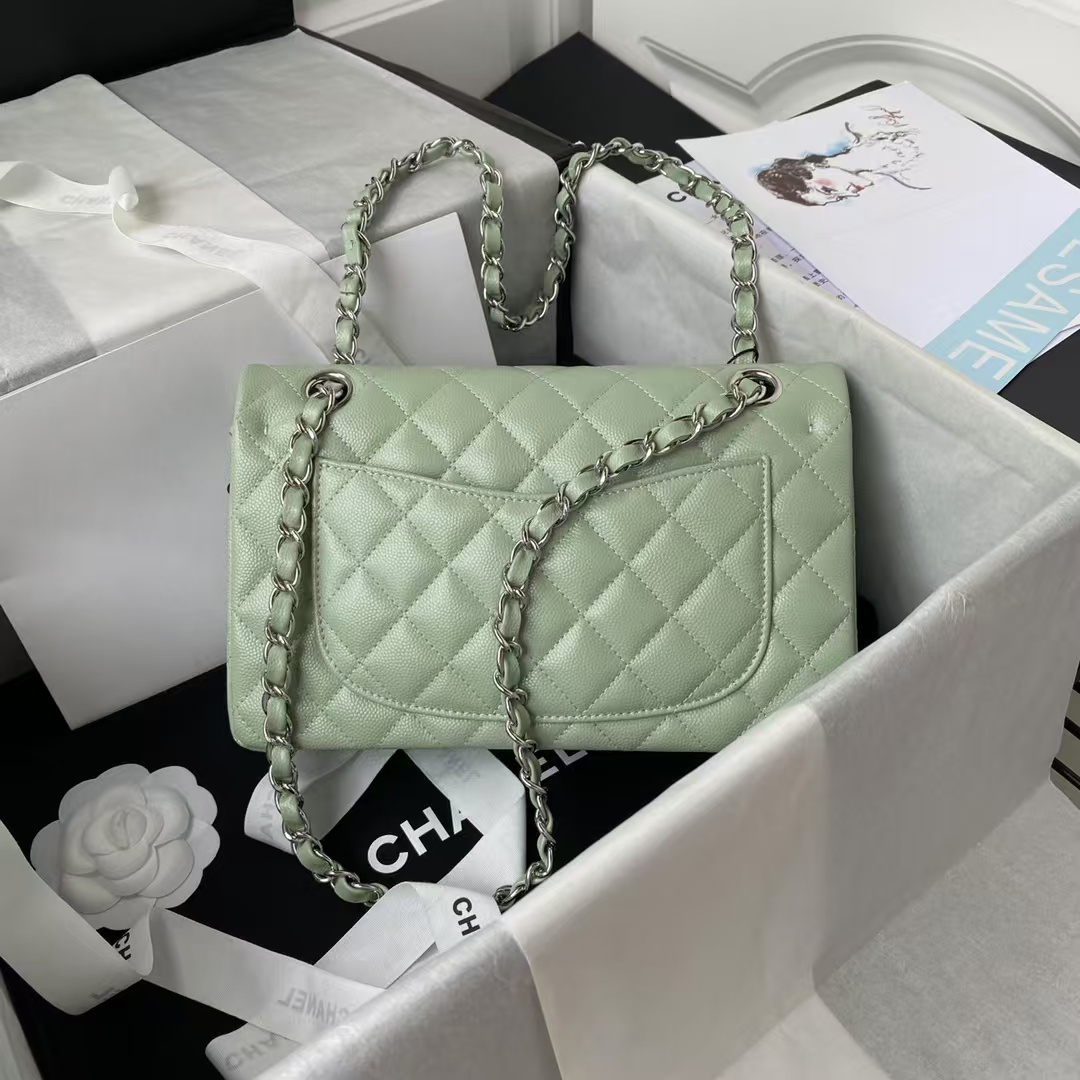 Replicate Chanel Small Classic Handbag Caviar Silver Hardware(1:1 replica)