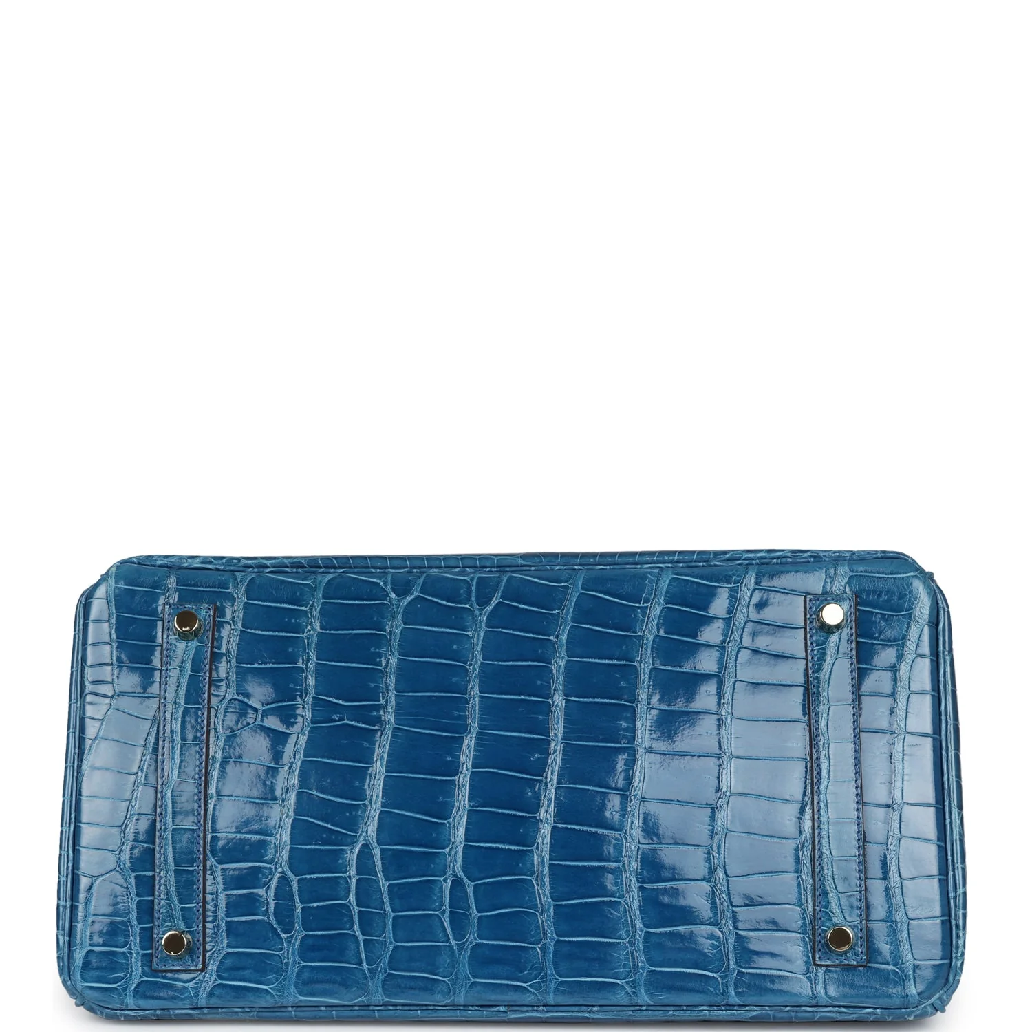 Replicate Hermes Birkin 35 Bleu Mykonos Shiny Porosus Crocodile Gold Hardware(1:1 replica)