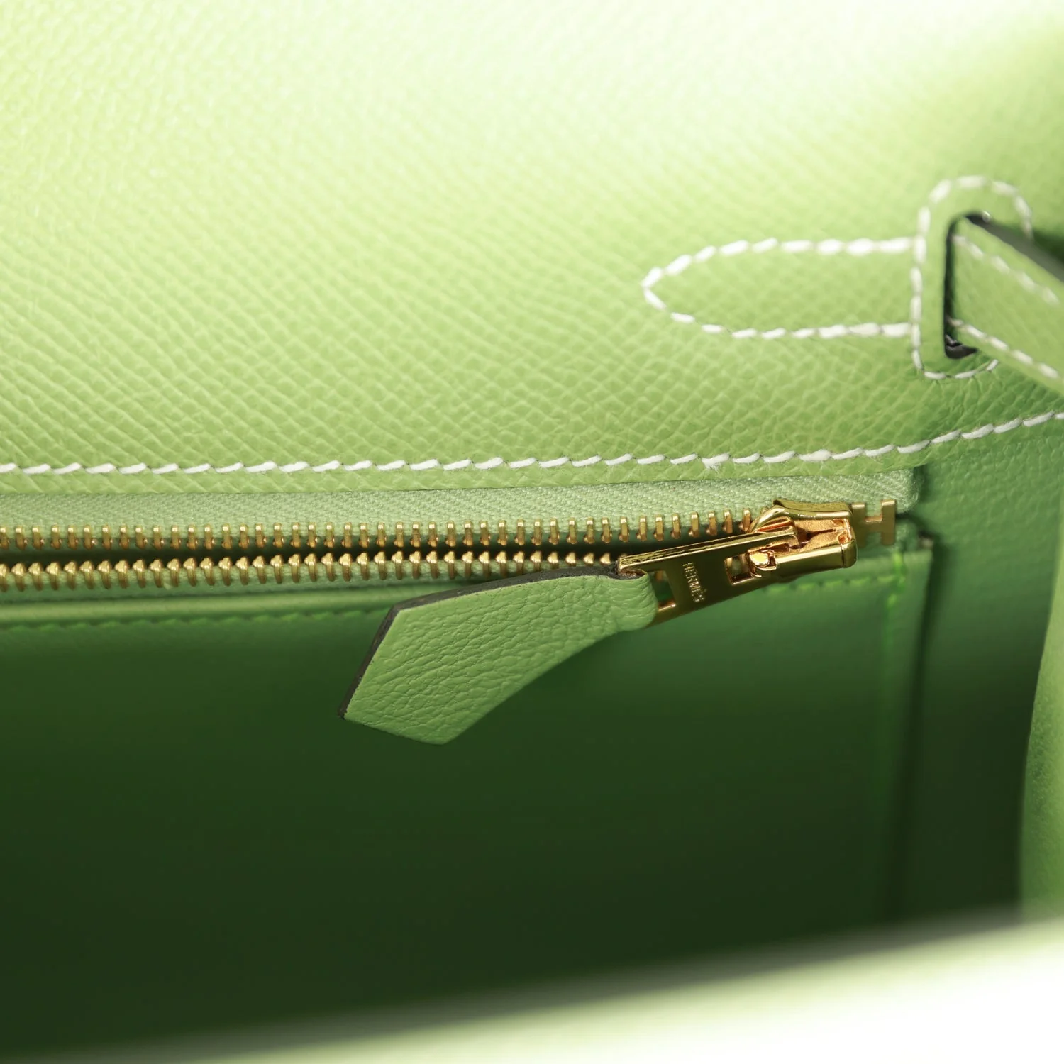 Replicate Hermes Special Order (HSS) Kelly Sellier 25 Vert Criquet Epsom Permabrass Hardware(1:1 replica)