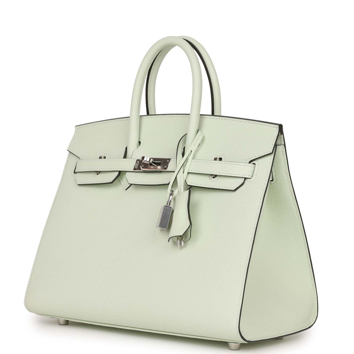 Replicate Hermes Birkin Sellier 25 Vert Fizz Epsom Palladium Hardware(1:1 replica)