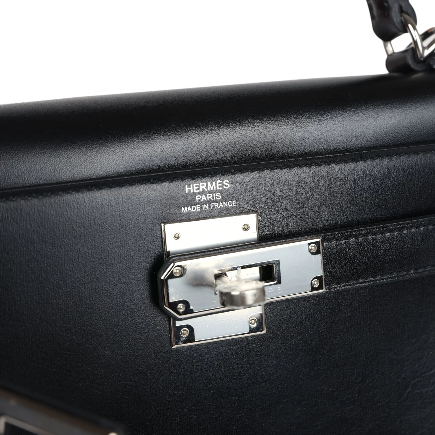 Replicate Hermes Kelly Sellier 28 Black Box Palladium Hardware(1:1 replica)