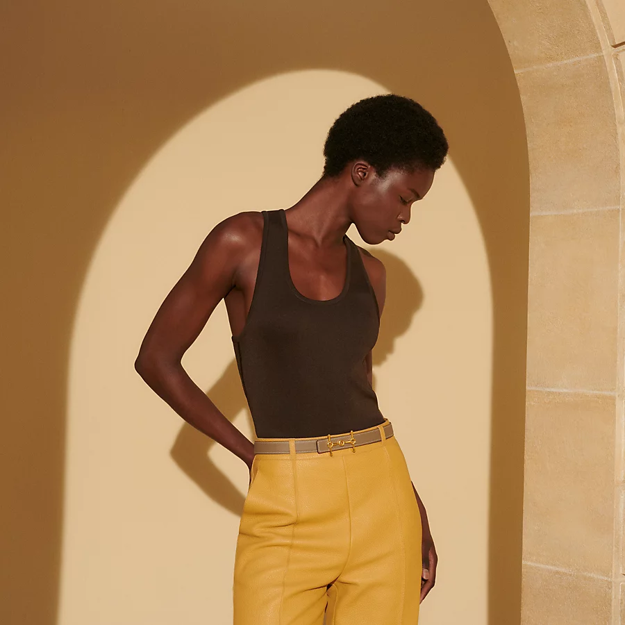 Replicate H Equestre belt buckle   Reversible leather strap 24 mm(1:1 replica)