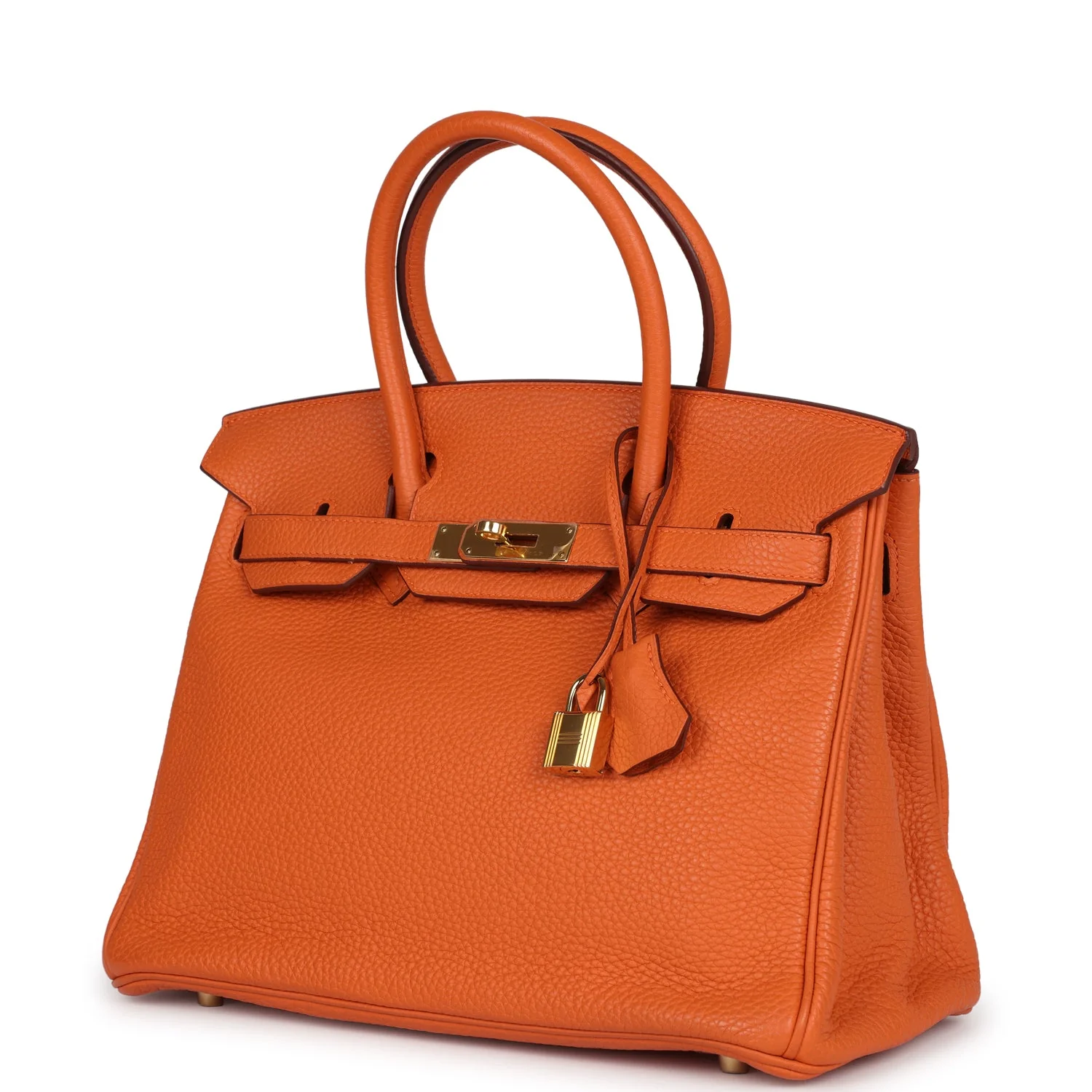 Replicate Hermes Birkin 30 Orange Togo Gold Hardware(1:1 replica)