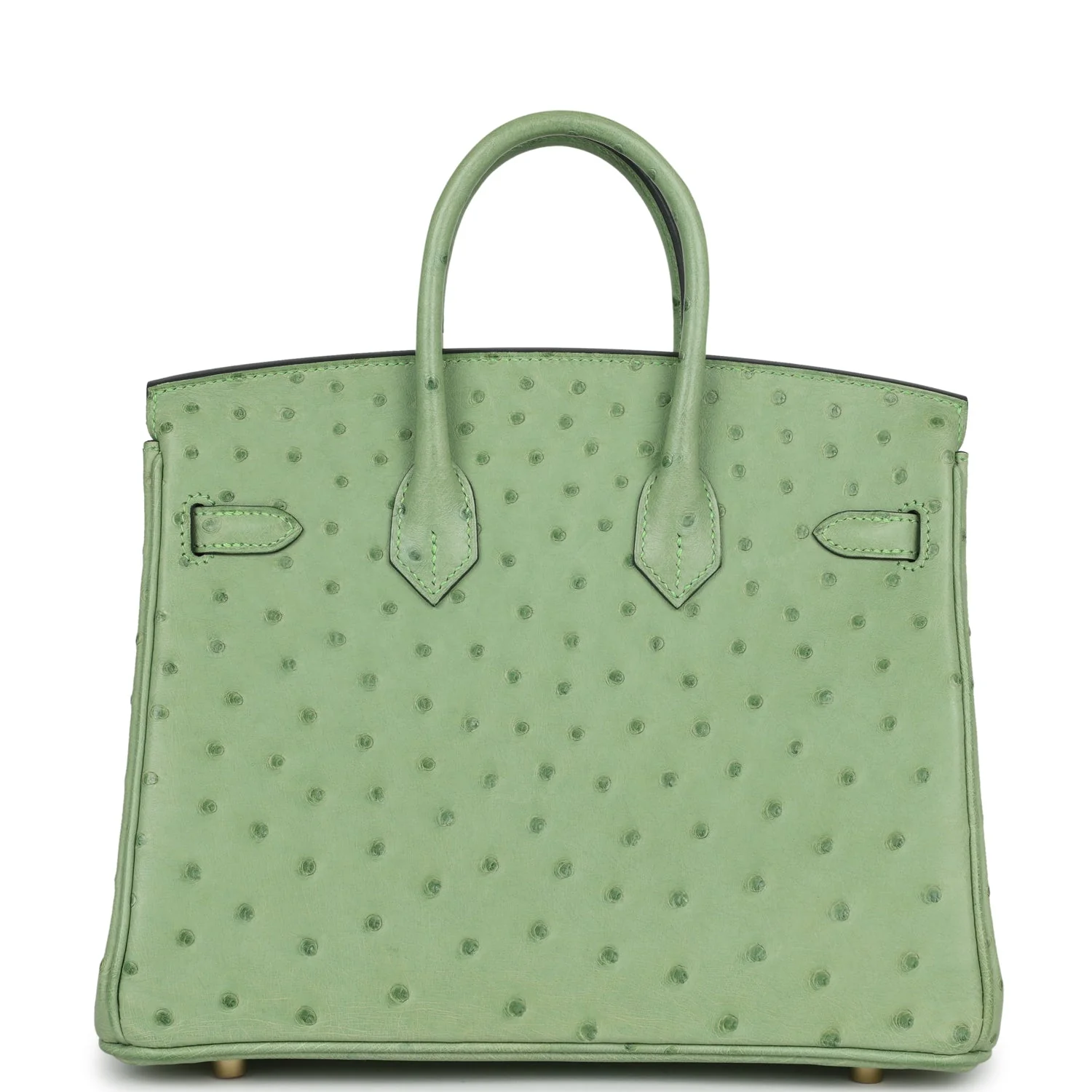 Replicate Hermes Birkin 25 Vert Criquet Ostrich Gold Hardware(1:1 replica)