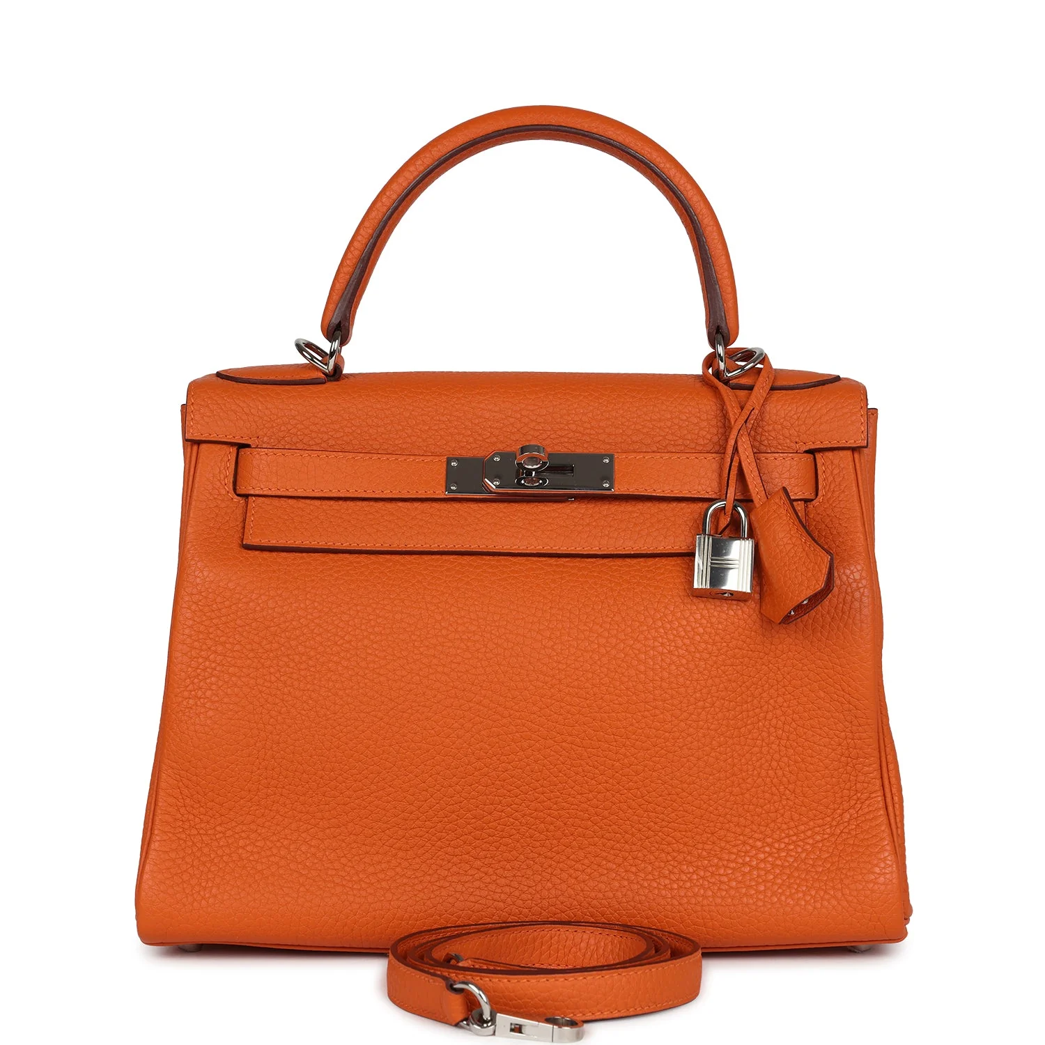 Replicate Hermes Special Order (HSS) Kelly Retourne 28 Orange Togo Palladium Hardware(1:1 replica)