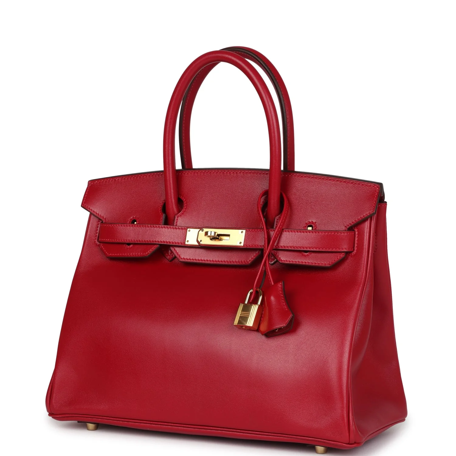 Replicate Hermes Birkin 30 Rouge Vif Tadelakt Gold Hardware(1:1 replica)