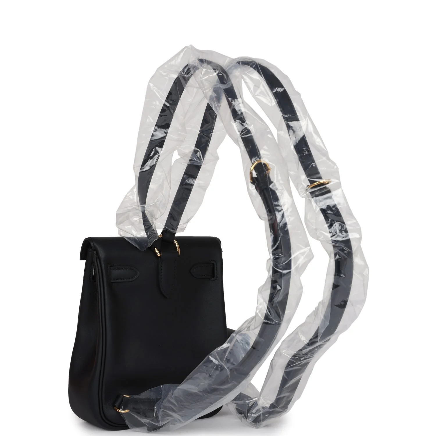 Replicate Hermes Mini Kelly Jump Backpack Black Swift Gold Hardware(1:1 replica)