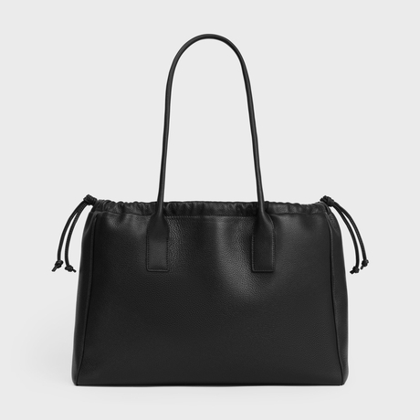 Replicate CABAS DRAWSTRING CUIR TRIOMPHE IN GRAINED CALFSKIN BLACK(1:1 replica)