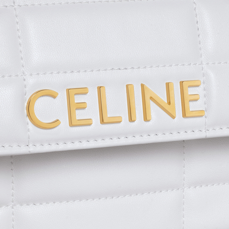 Replicate CHAIN SHOULDER BAG MATELASSE MONOCHROME CELINE IN QUILTED CALFSKIN ARCTIC WHITE(1:1 replica)