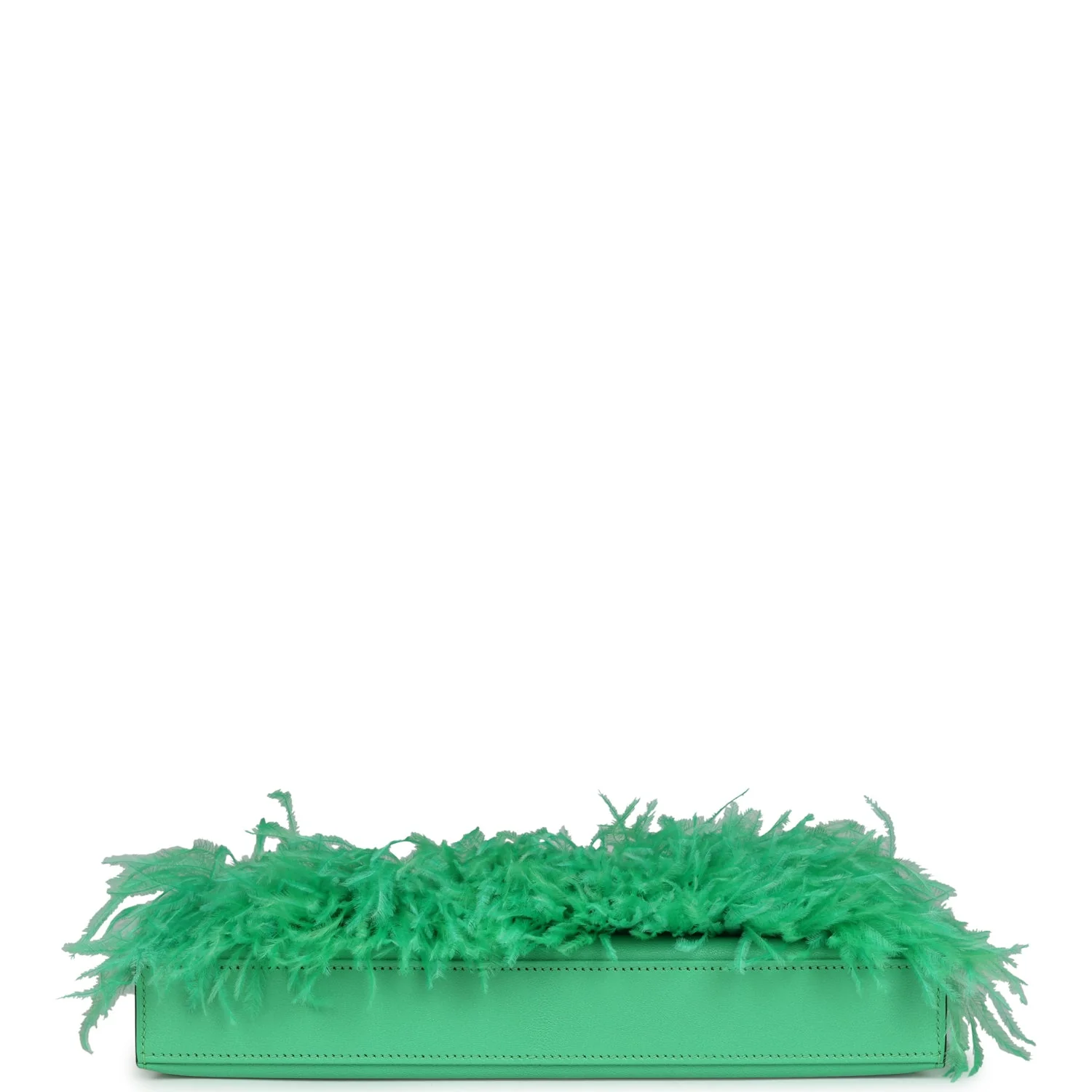 Replicate Hermes Kelly Elan Foile Vert Comics Chevre and Ostrich Feather Palladium Hardware(1:1 replica)